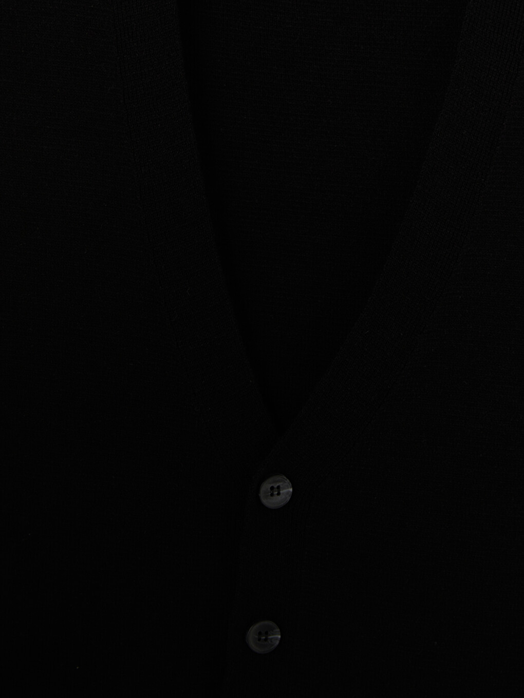 Siyah Regular Fit V Yaka Erkek Triko Yelek-2