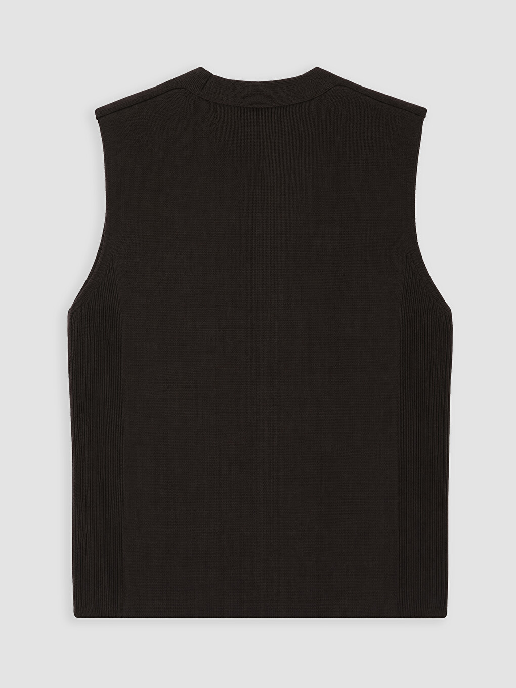 Kahverengi Regular Fit V Yaka Erkek Triko Yelek-2