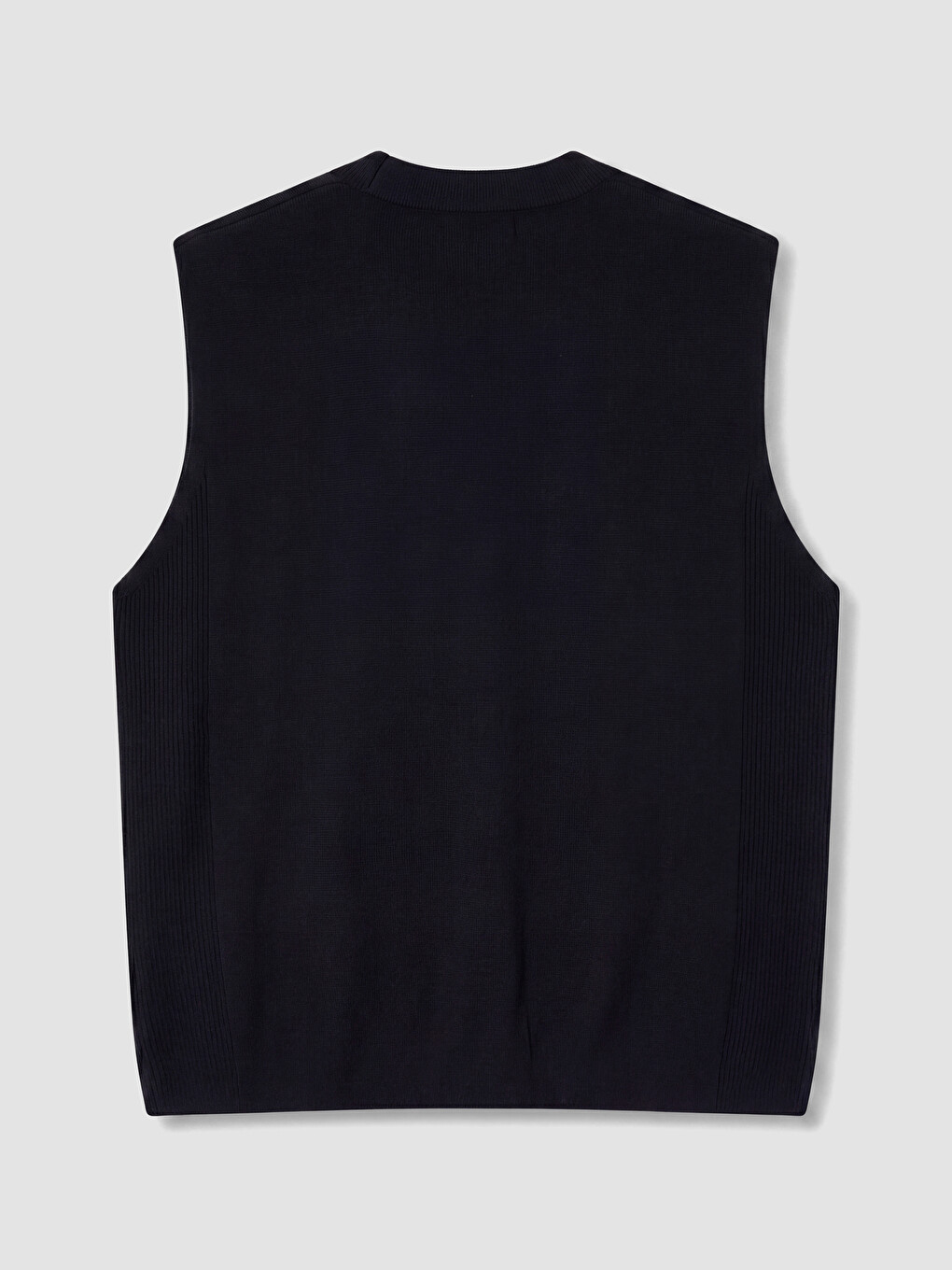 Lacivert Regular Fit V Yaka Erkek Triko Yelek-2