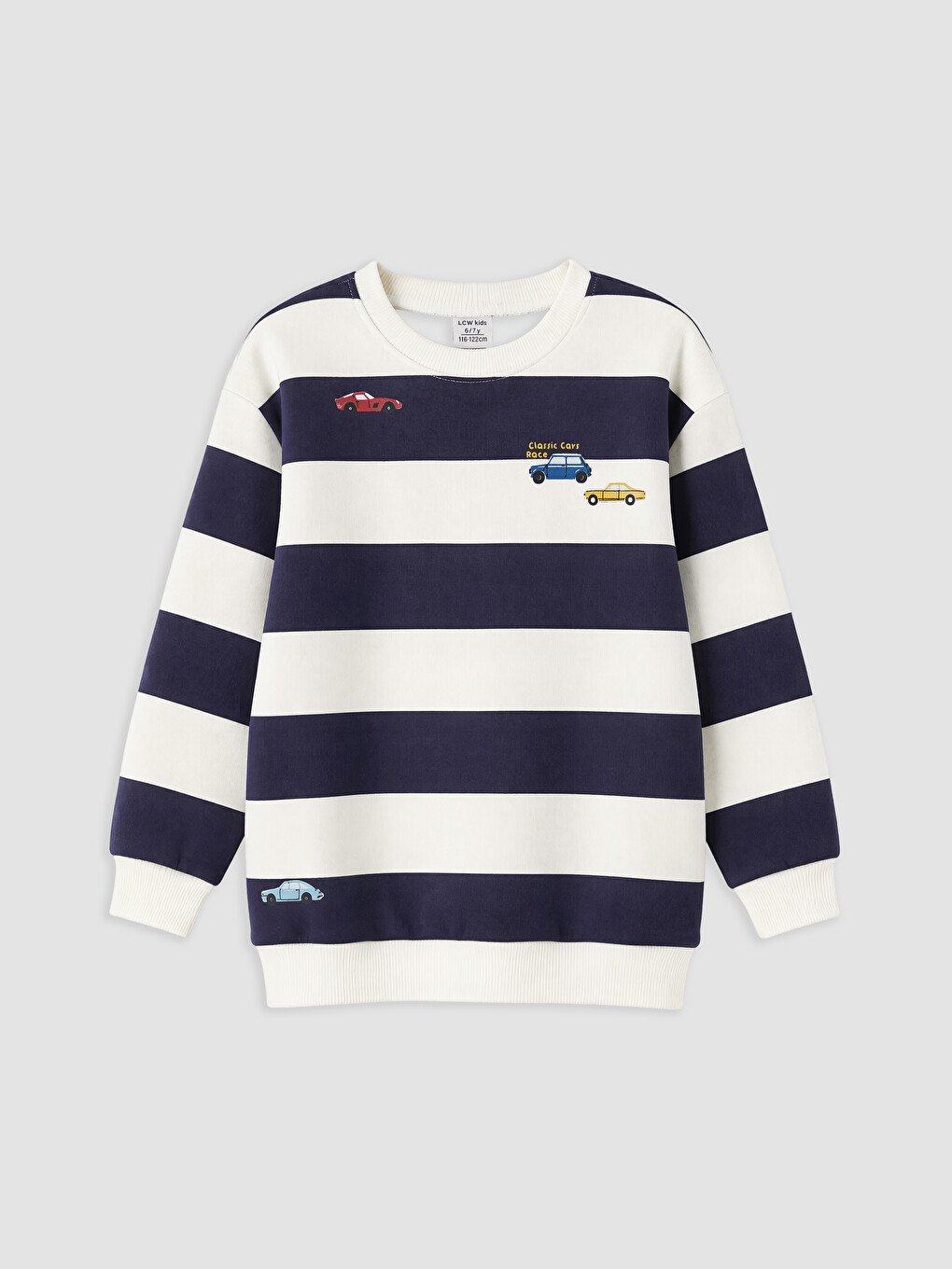 Crew Neck Striped Boys' Thick Sweatshirt