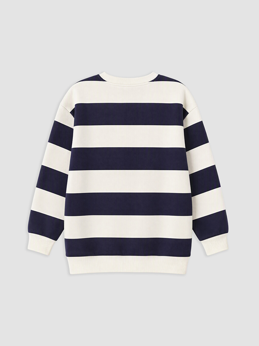 Crew Neck Striped Boys' Thick Sweatshirt-2