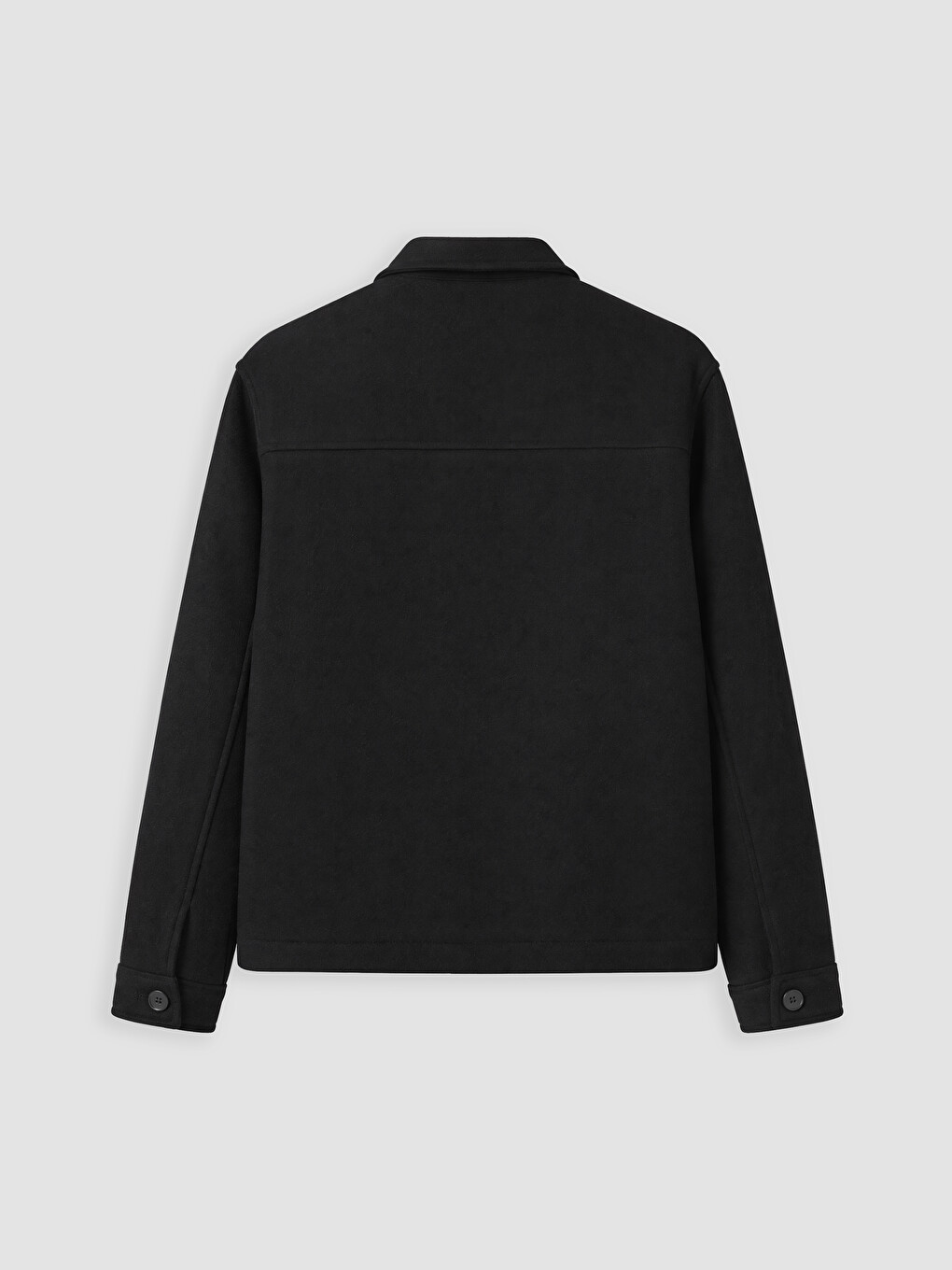 Siyah Regular Fit Erkek Kaşe Mont-6