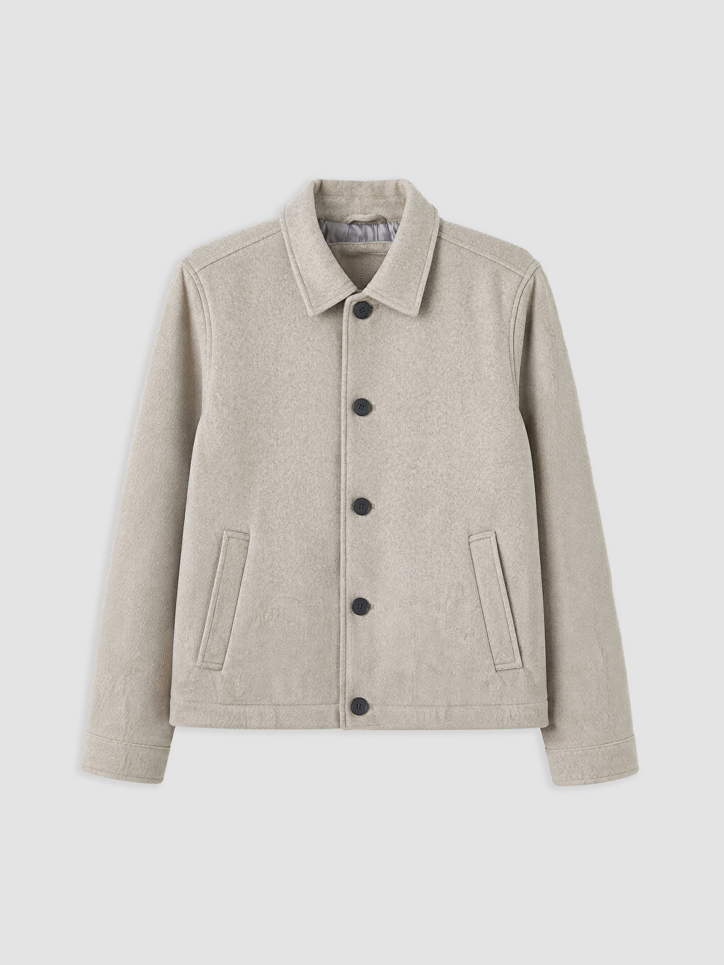 Bej Regular Fit Erkek Kaşe Mont-5