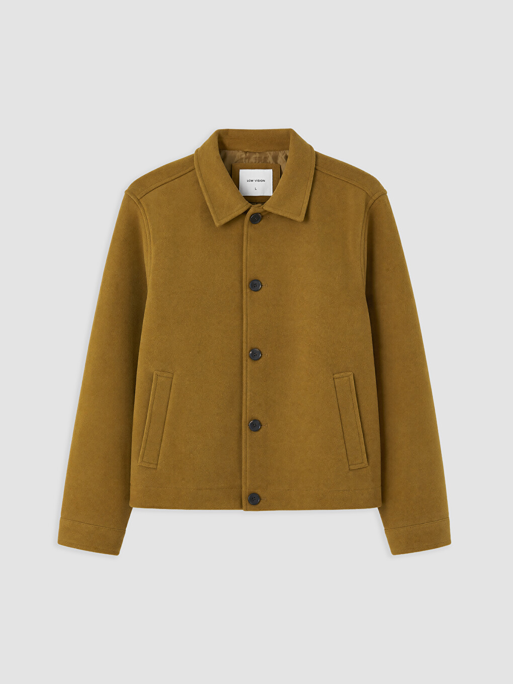 Sarı Regular Fit Erkek Kaşe Mont-5