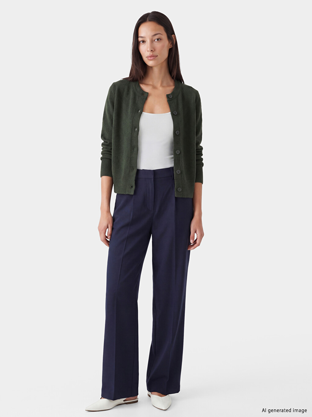Crew Neck Women's Knitwear Cardigan-1