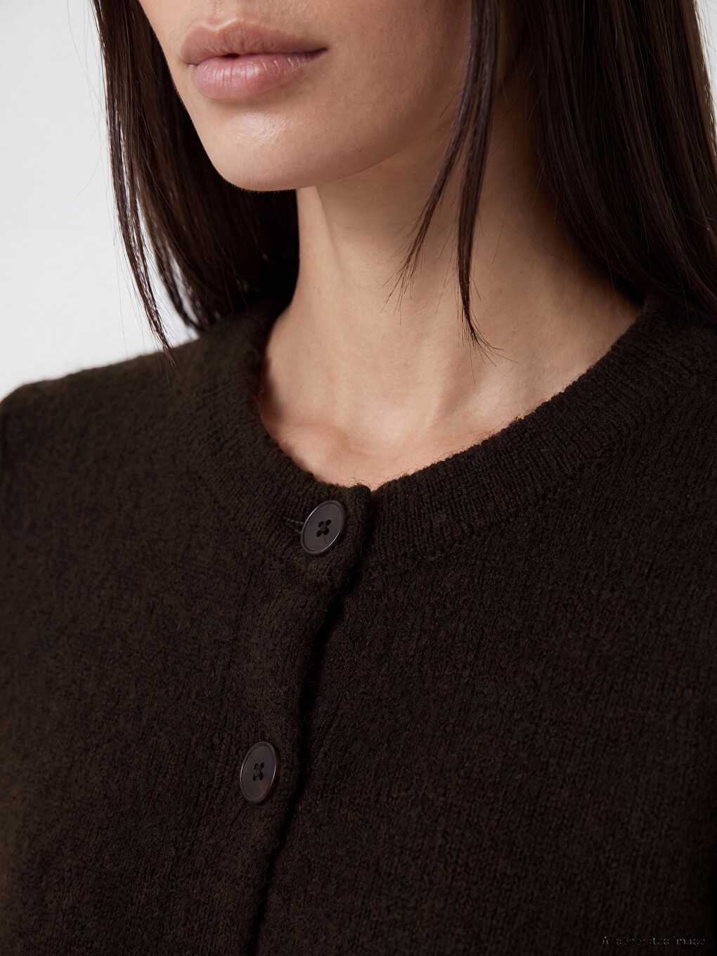 Cardigan En Maille À Col Rond Pour Femme-2