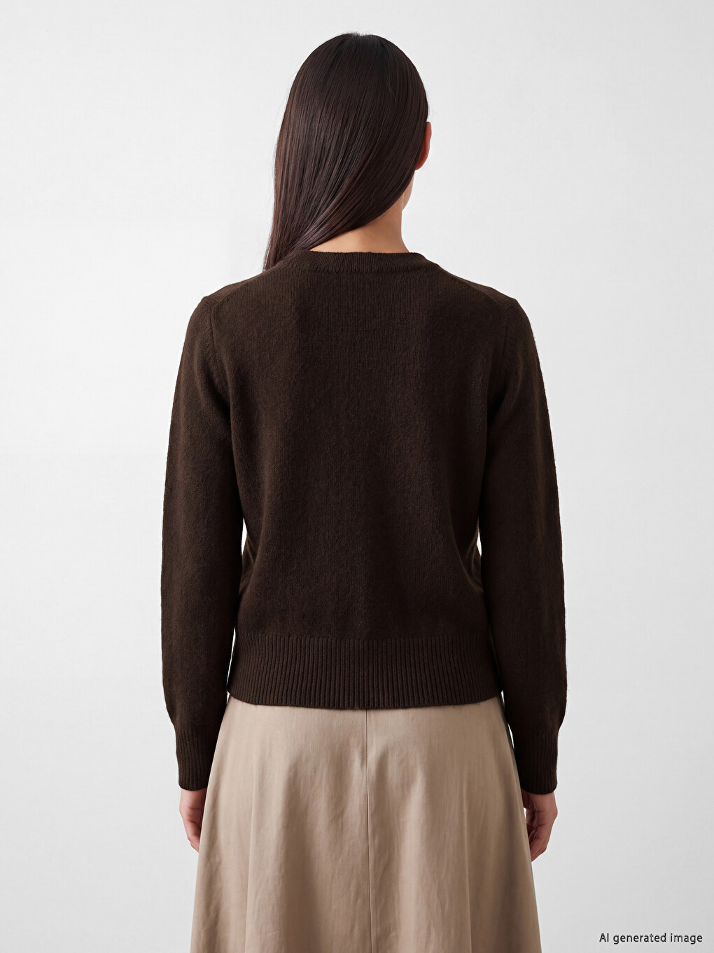 Cardigan En Maille À Col Rond Pour Femme-3