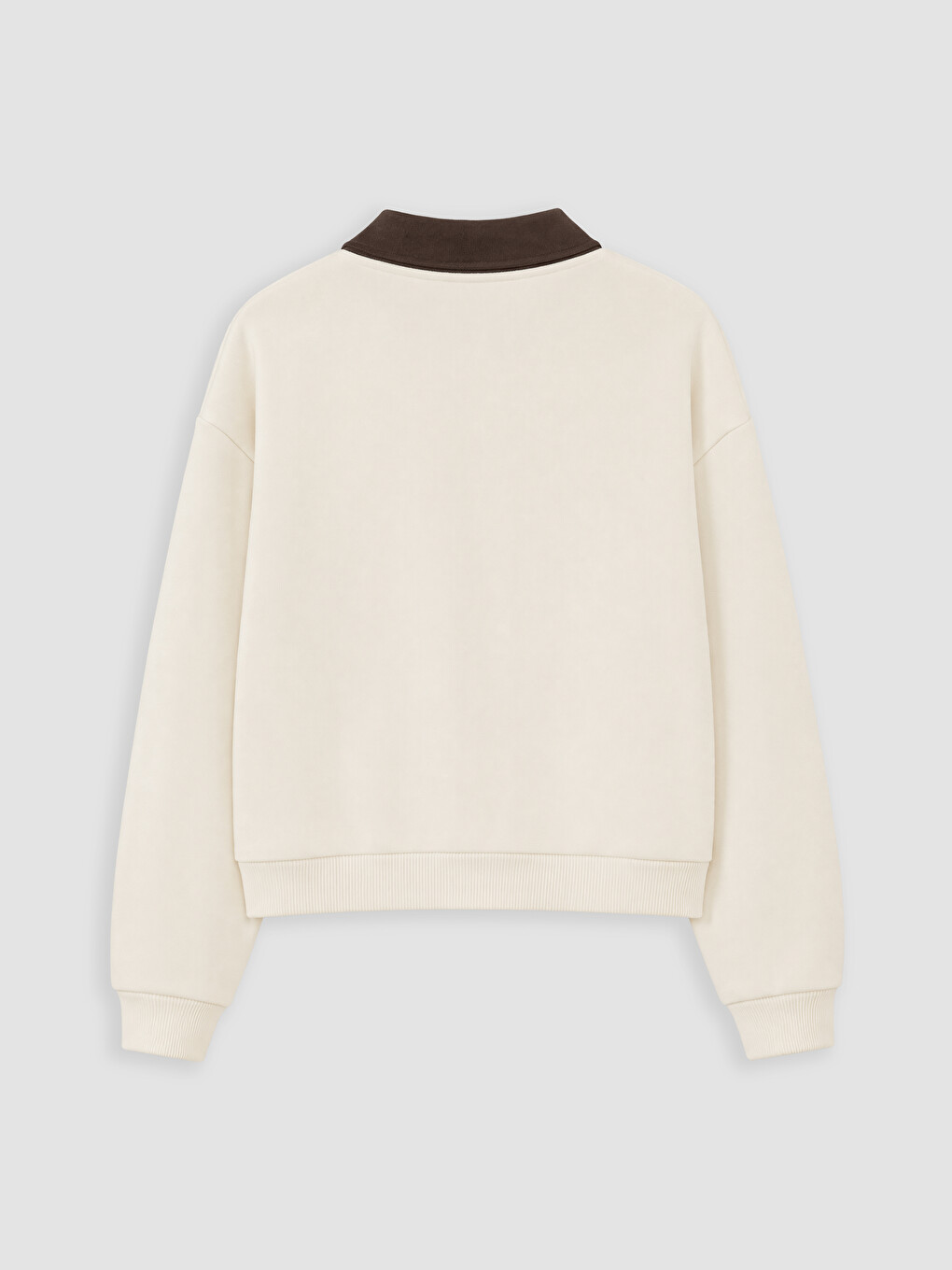 Polo Collar Embroidered Women's Thick Sweatshirt-6