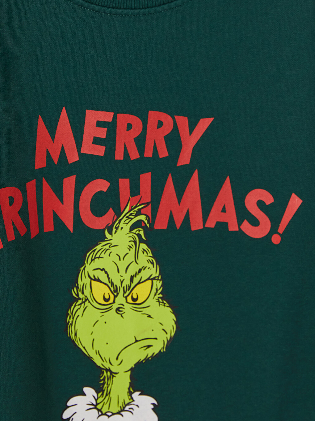 New Year Themed Grinch Printed Boys' Thick Sweatshirt-2