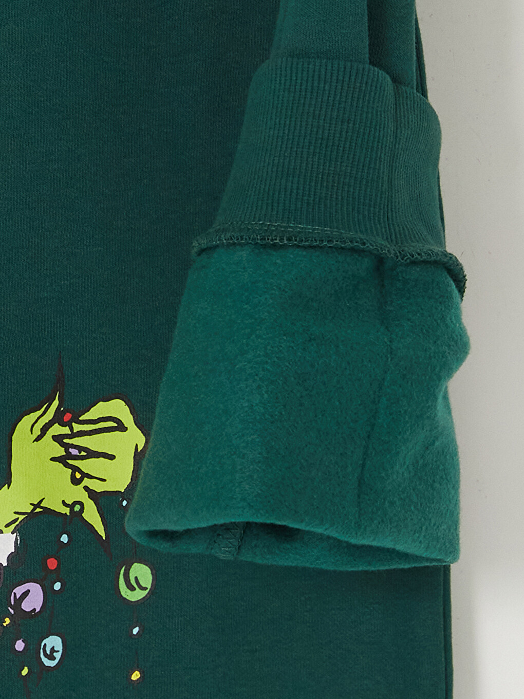 New Year Themed Grinch Printed Boys' Thick Sweatshirt-3
