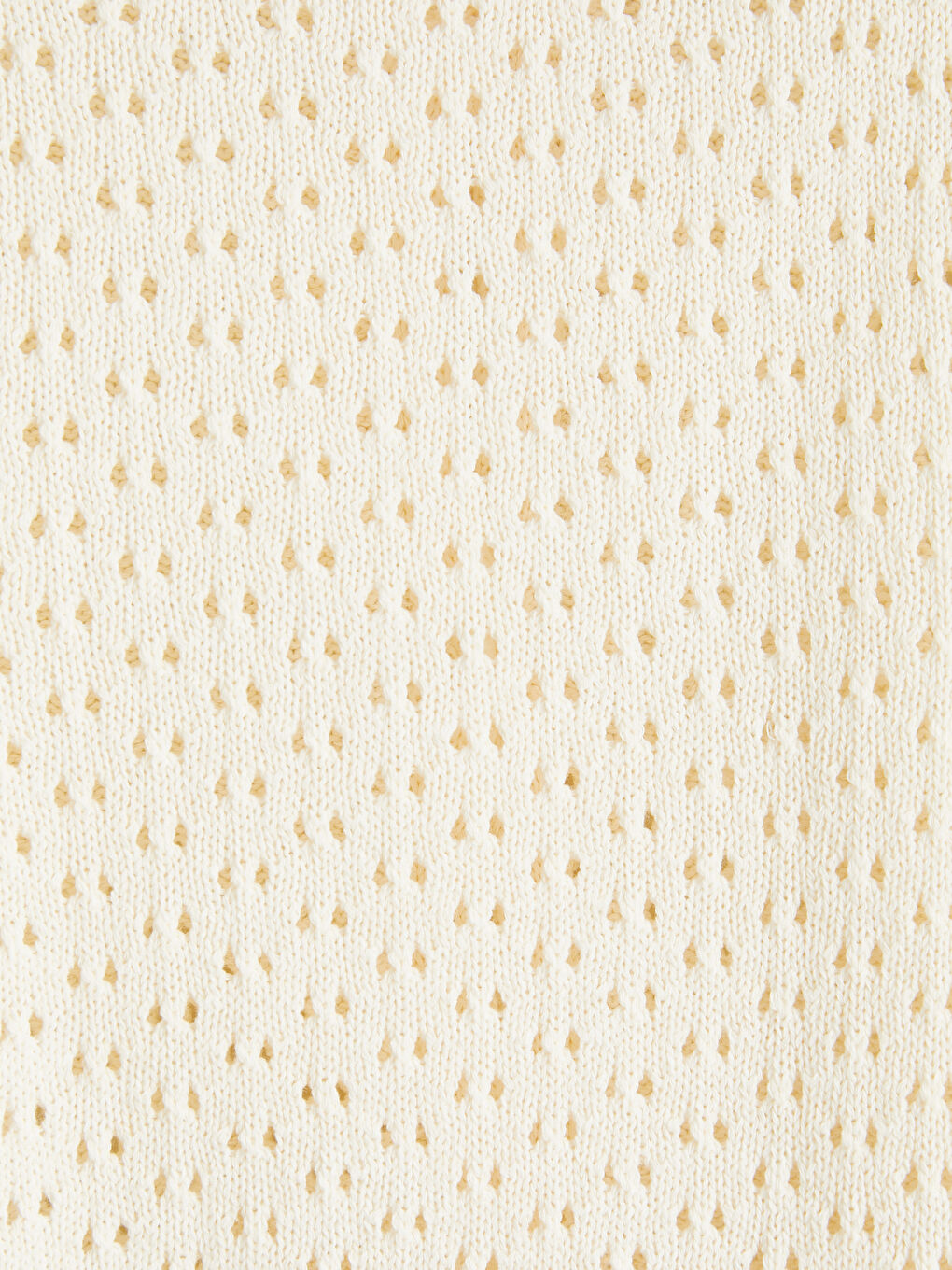 Bej Bisiklet Yaka Ajurlu Kız Çocuk Triko Hırka-2