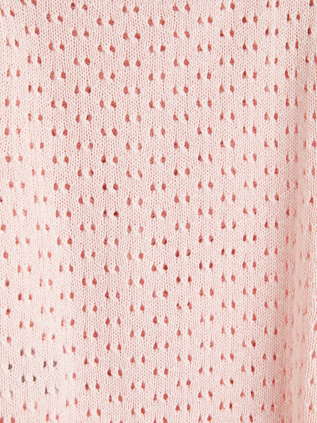 Pembe Bisiklet Yaka Ajurlu Kız Çocuk Triko Hırka-2