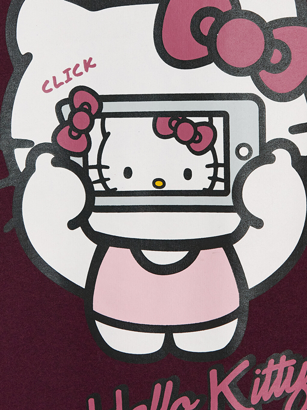Crew Neck Hello Kitty Printed Girls' Thick Sweatshirt-3