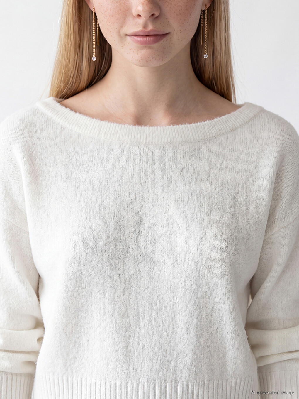 Slash Neck Women's Knitwear Sweater-2