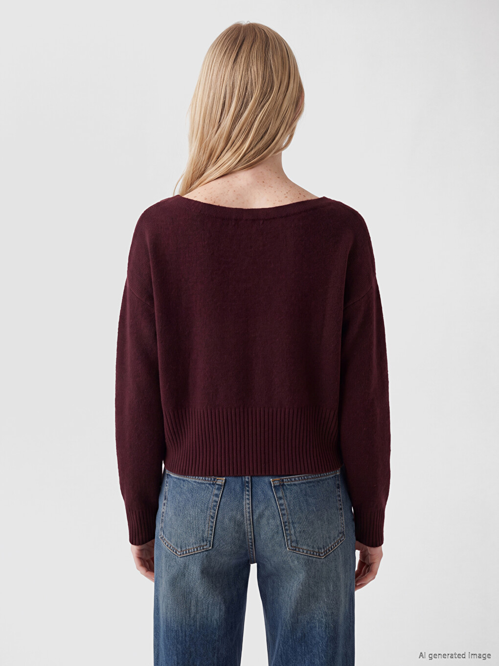 Slash Neck Women's Knitwear Sweater-3