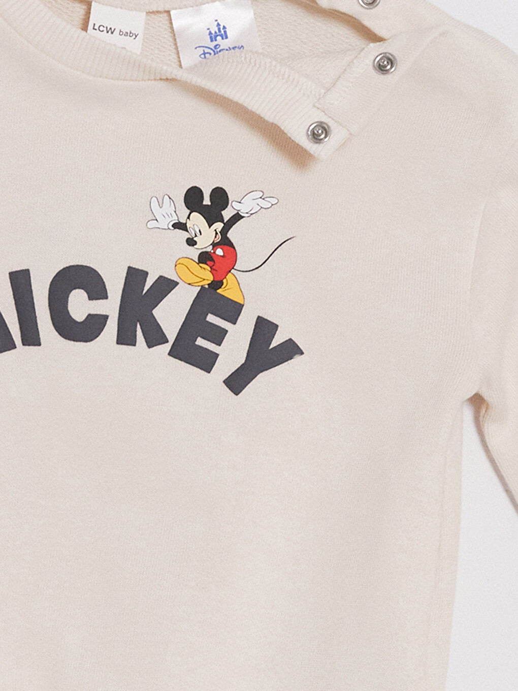 Gri Mickey Mouse Baskılı Erkek Bebek Eşofman Takımı-6
