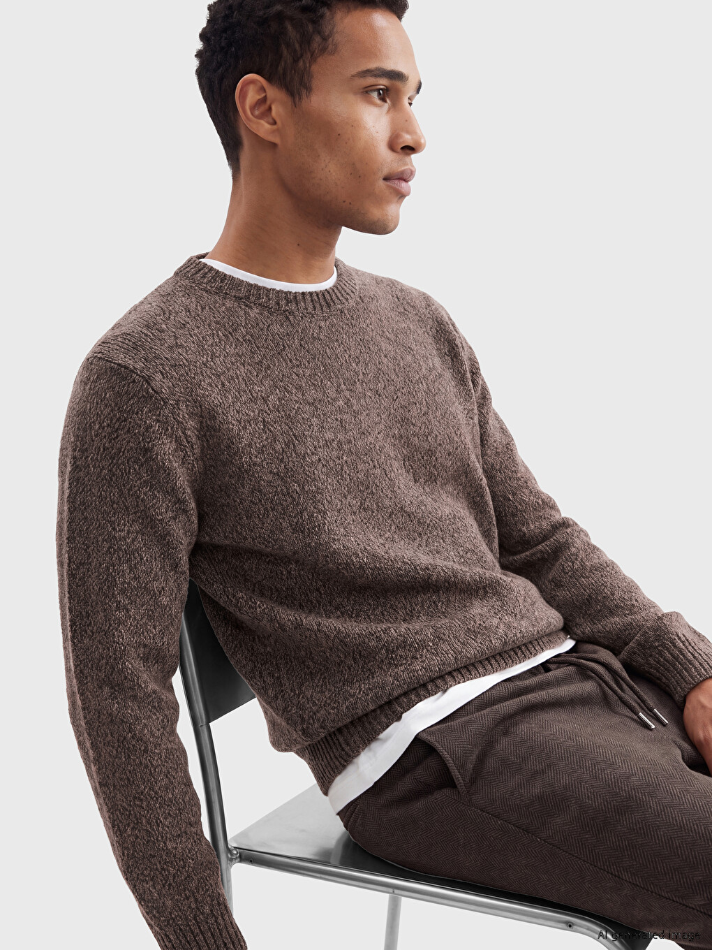 Man Brown Sweater