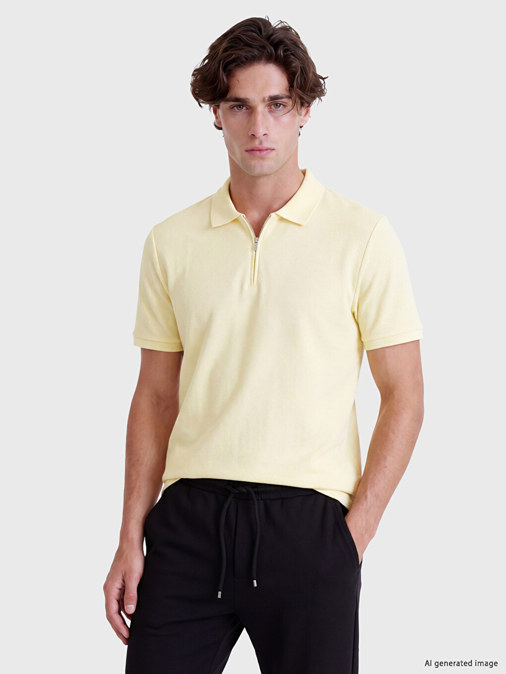 Regular Fit Polo Collar Men's T-shirt