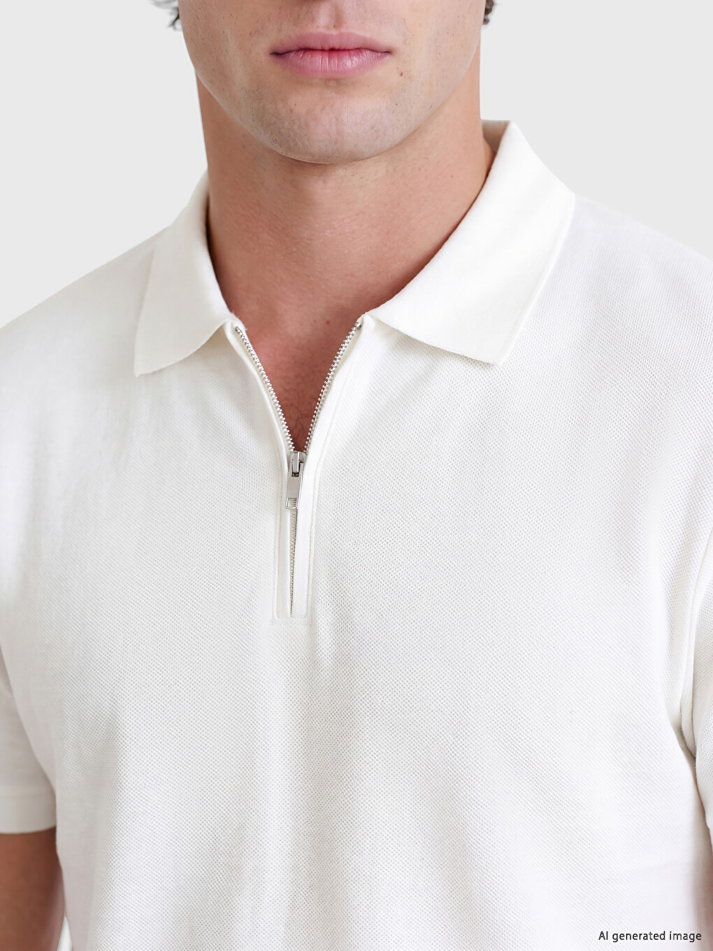 T-shirt Me Jakë Polo Me Prerje Të Rregullt Për Burra-2
