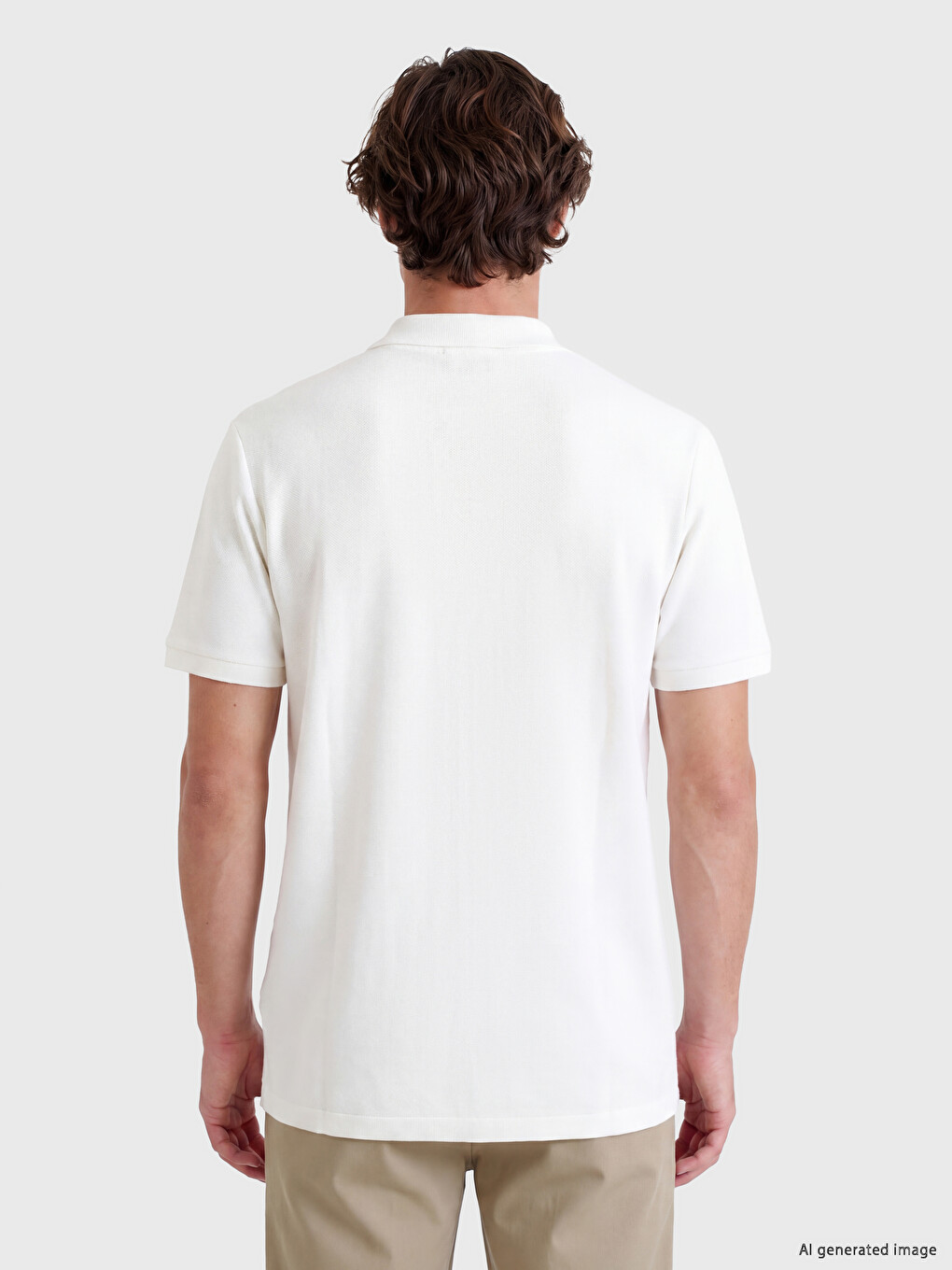 T-shirt Me Jakë Polo Me Prerje Të Rregullt Për Burra-3