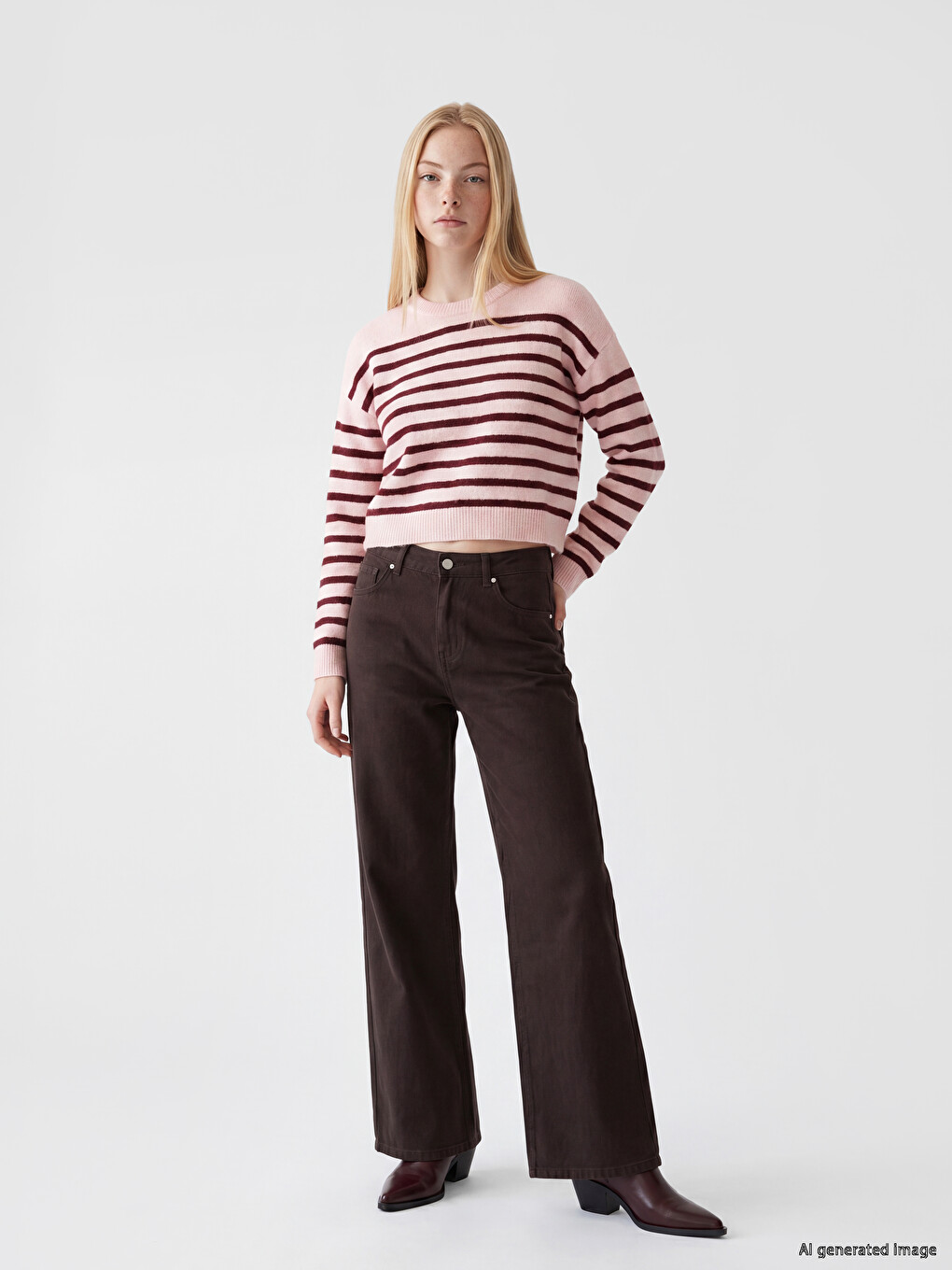 Striped Oversize Women's Knitwear Sweater-1