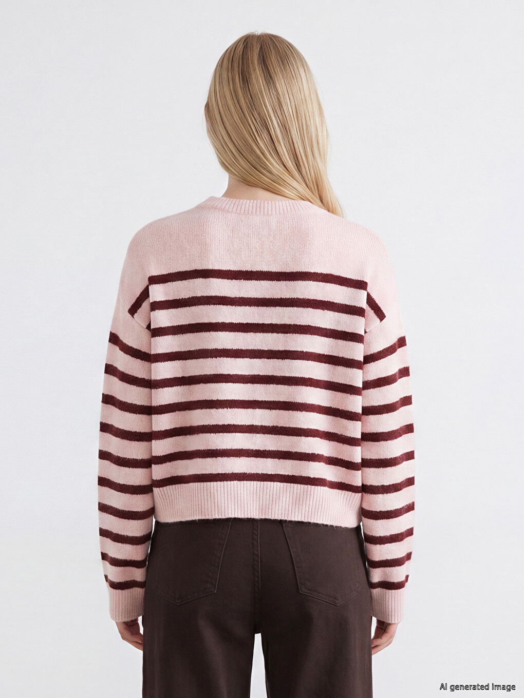 Striped Oversize Women's Knitwear Sweater-3