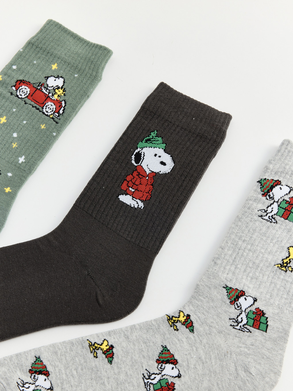 Snoopy Baskılı Erkek Soket Çorap 3'lü Paket-1