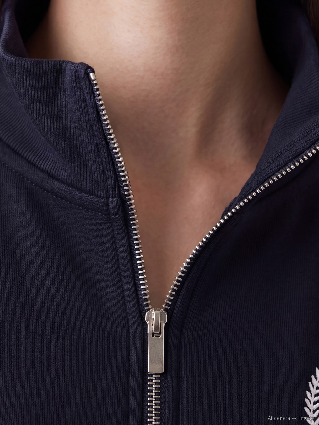 Lacivert Baskılı Oversize Kadın Kalın Sweatshirt-2