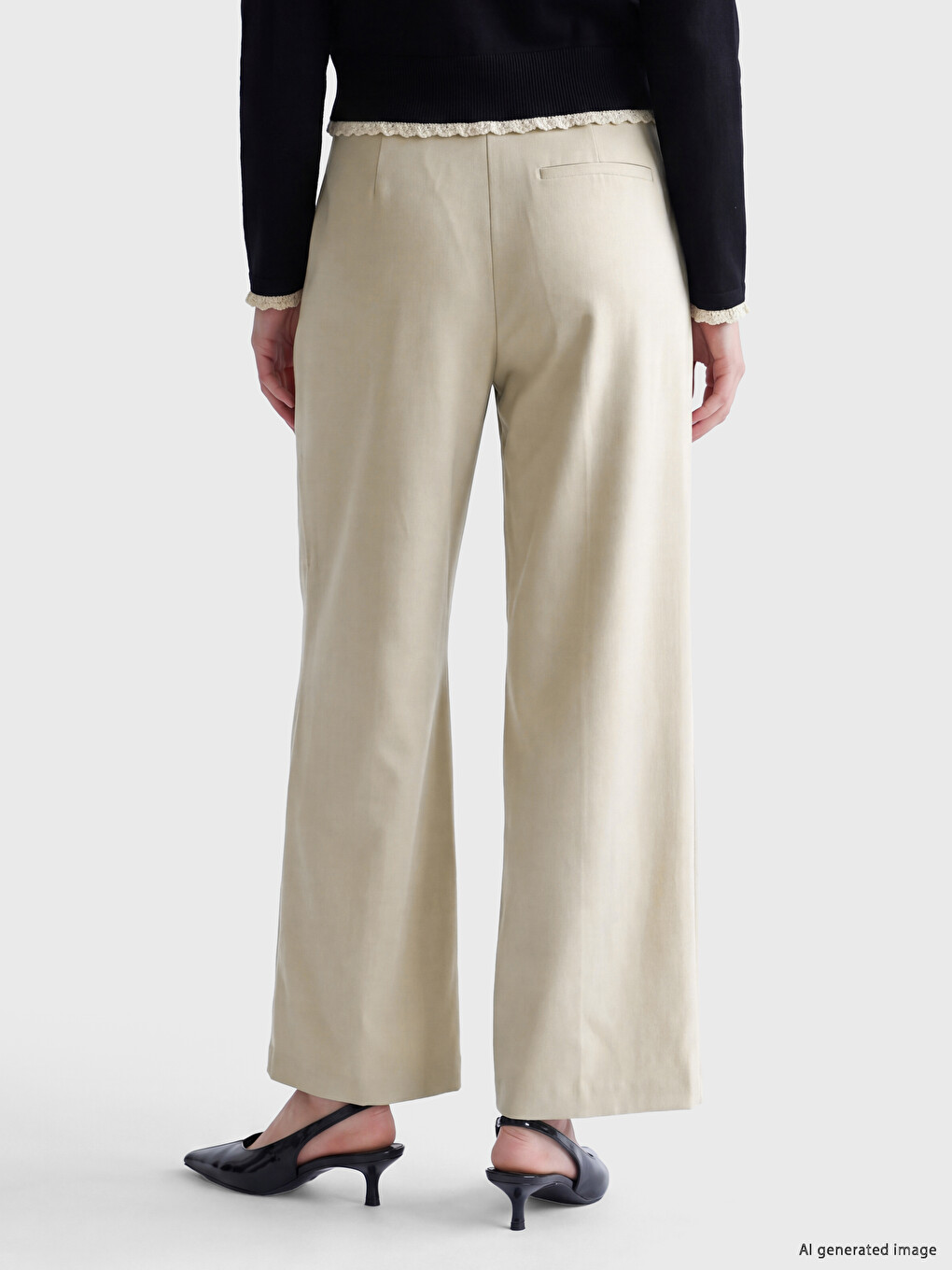 Woman Beige Trousers-3