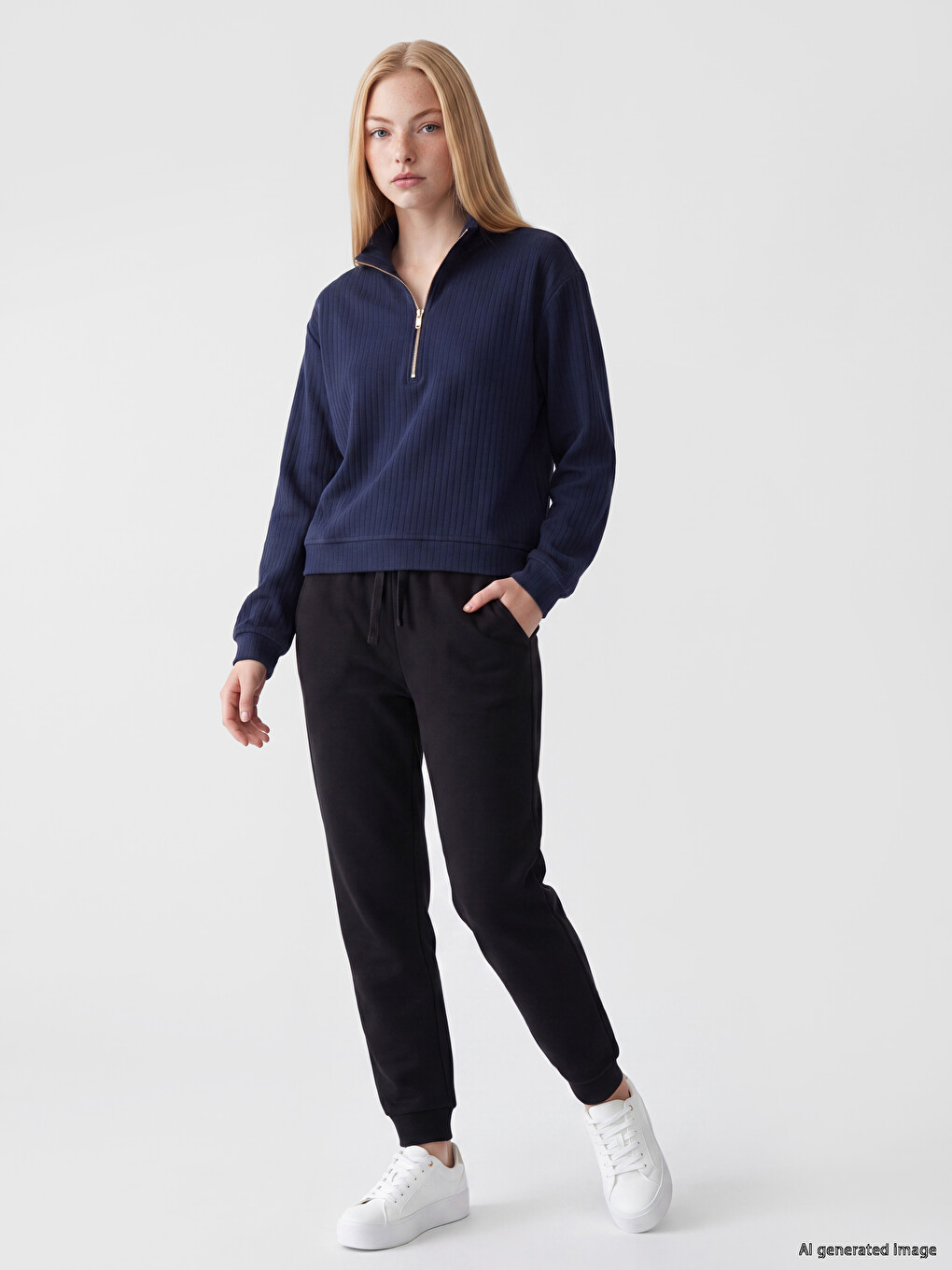 Mock Neck Soft Touch Women's Sweatshirt-1