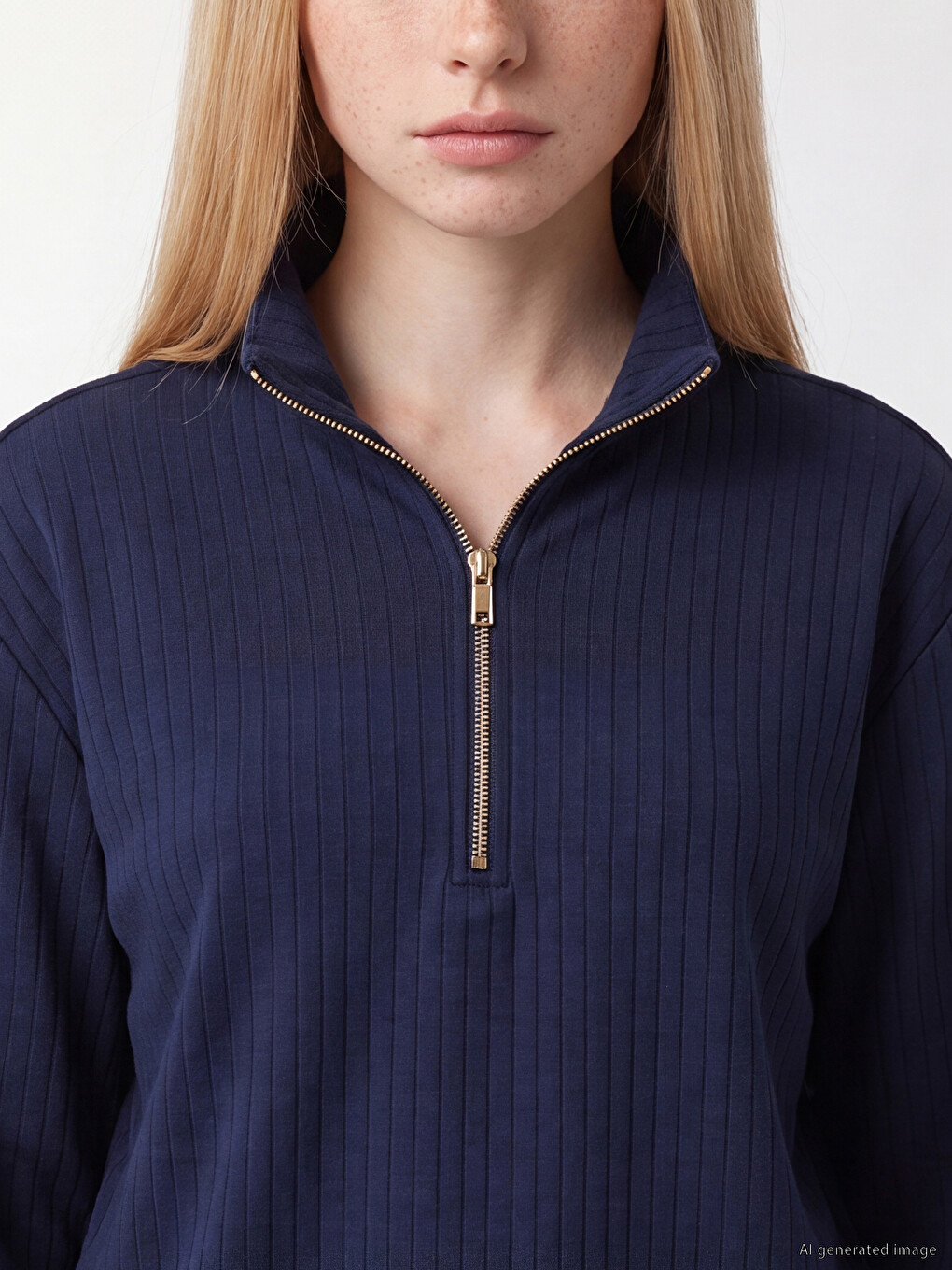 Mock Neck Soft Touch Women's Sweatshirt-2