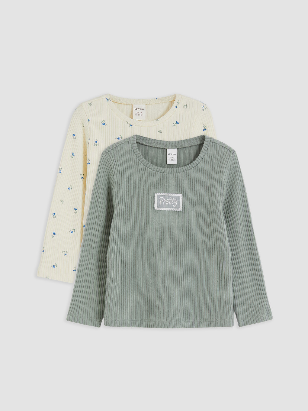 Crew Neck Embroidered Girls' 2 Pack T-shirt