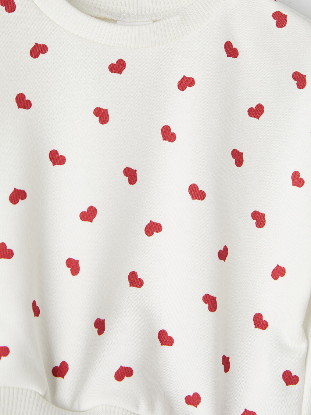 Crew Neck Heart Patterned Baby Girls' Dress-2