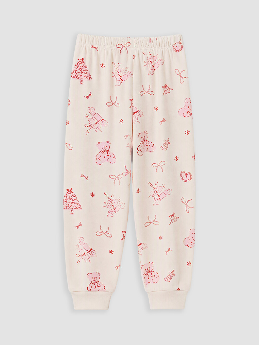 Pembe Yılbaşı Temalı Kız Çocuk Pijama Takımı-4