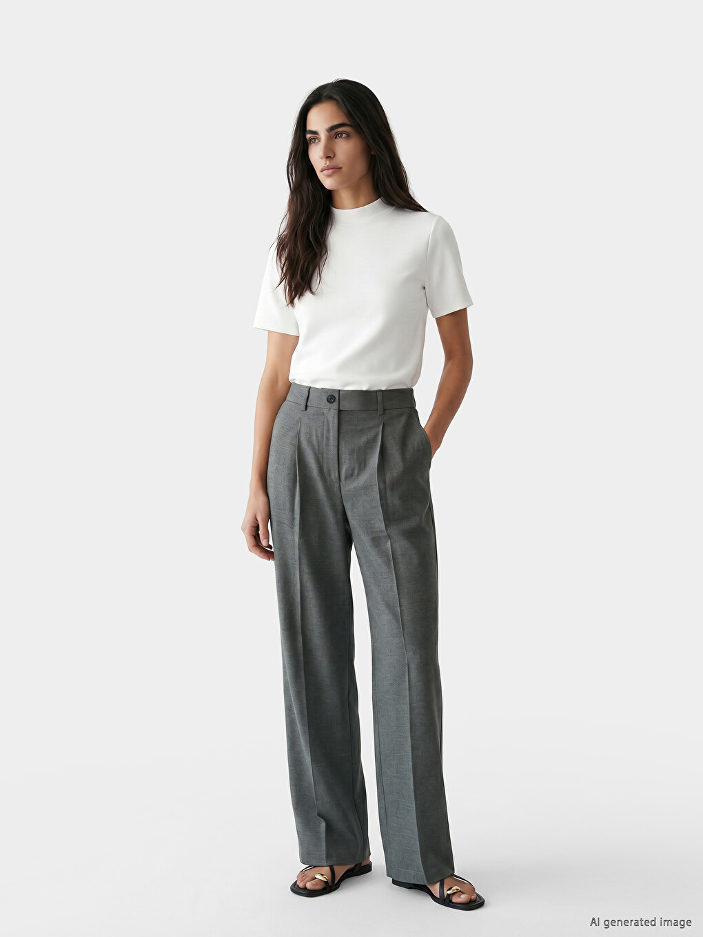 Wide Leg Women's Pleated Trousers