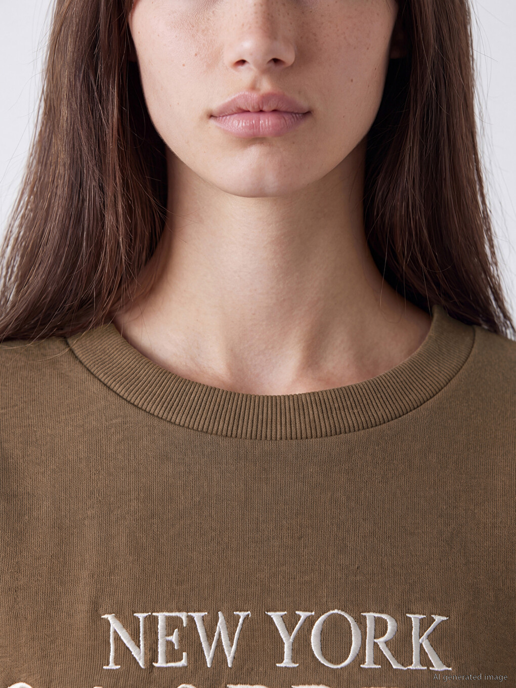 New York Embroidered Oversize Women's Thick Sweatshirt-2
