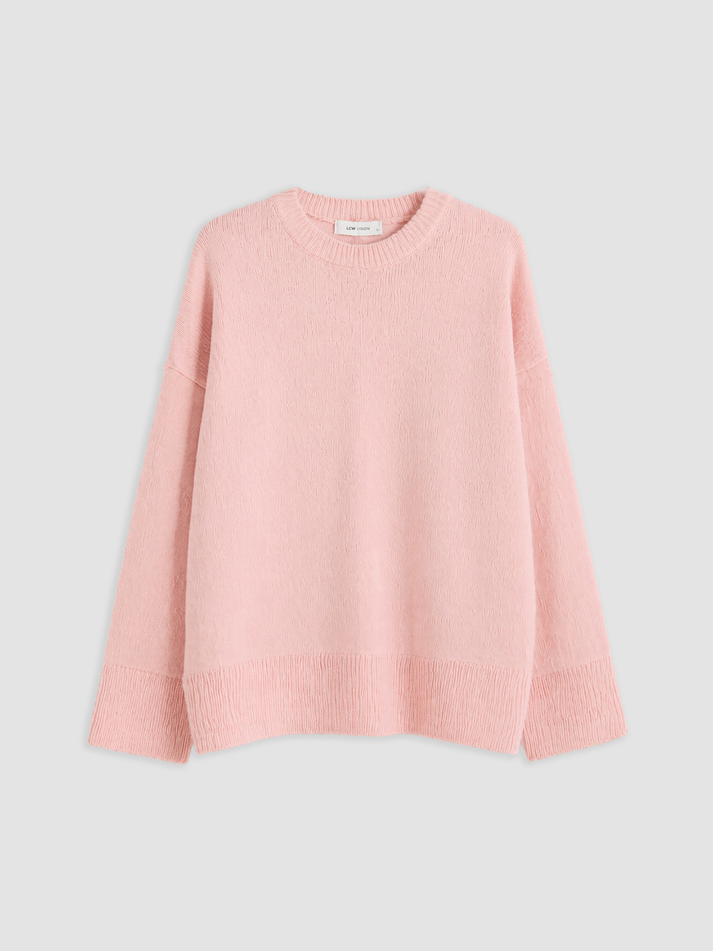 Pull-over En Maille Surdimensionné À Col Rond Pour Femme-4