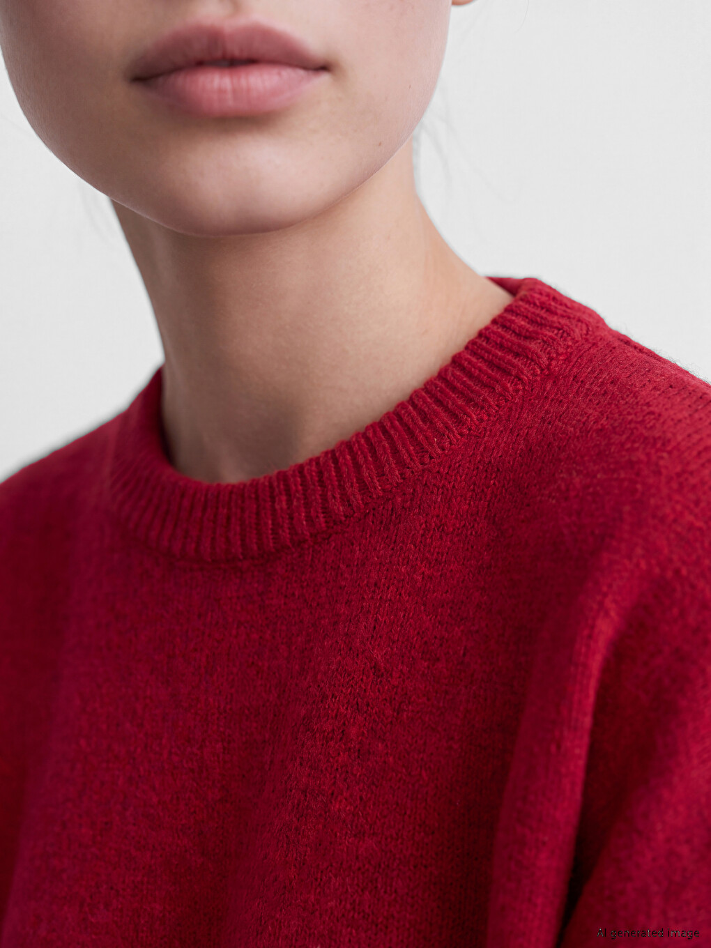 Crew Neck Oversize Women's Knitwear Sweater-2