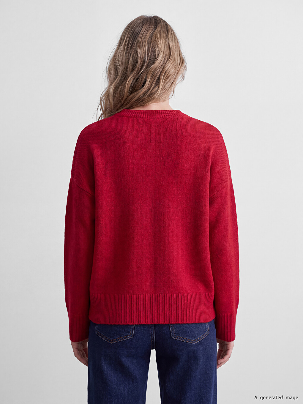 Crew Neck Oversize Women's Knitwear Sweater-3