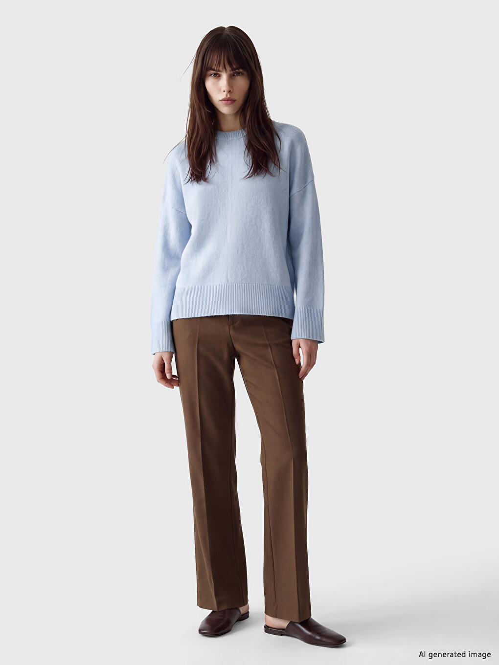 Crew Neck Women's Knitwear Sweater-1