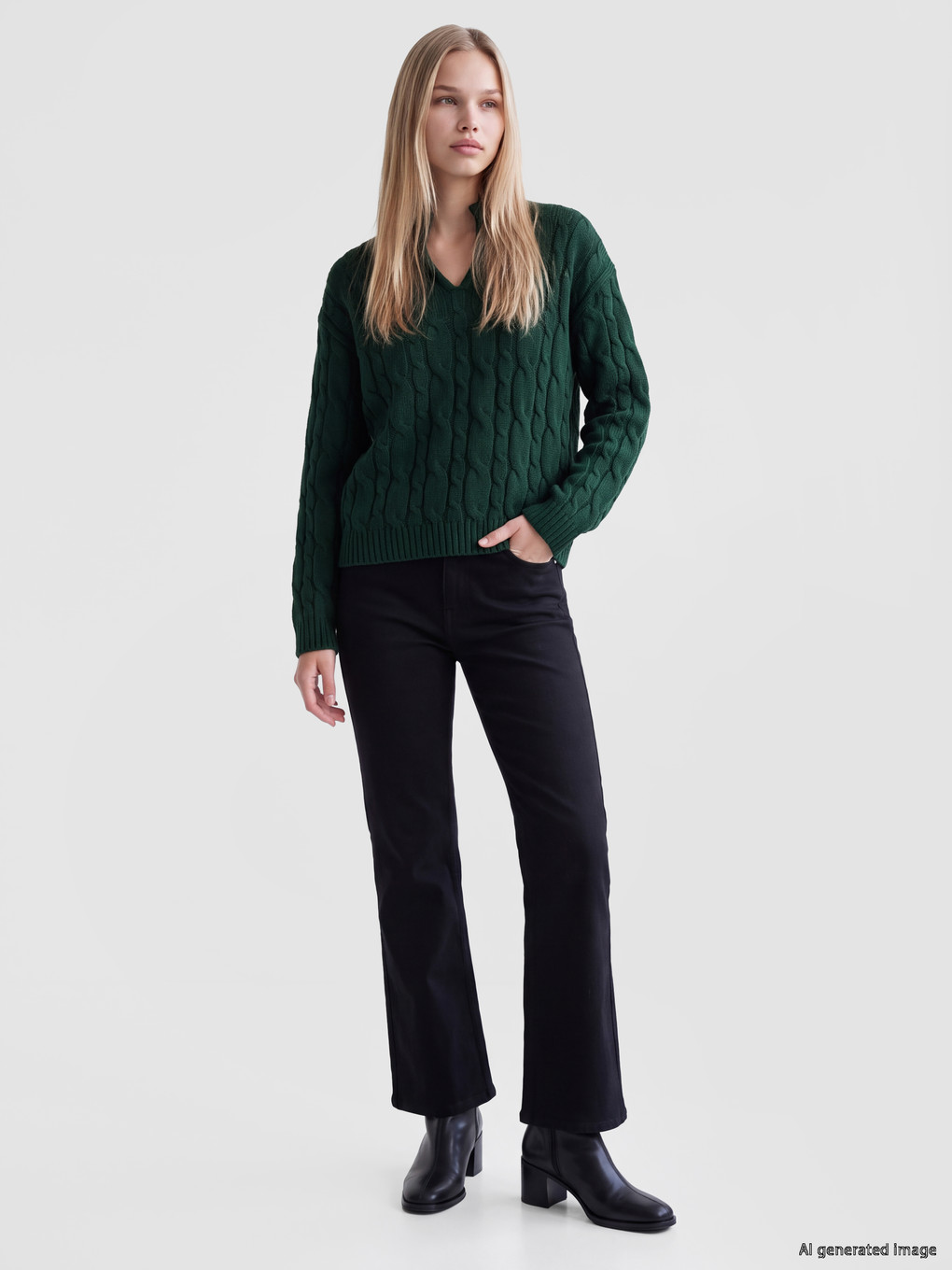 Polo Collar Women's Knitwear Sweater-1