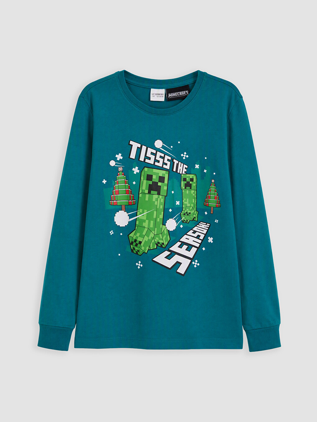Turkuaz Minecraft Baskılı Erkek Çocuk Pijama Takım-1