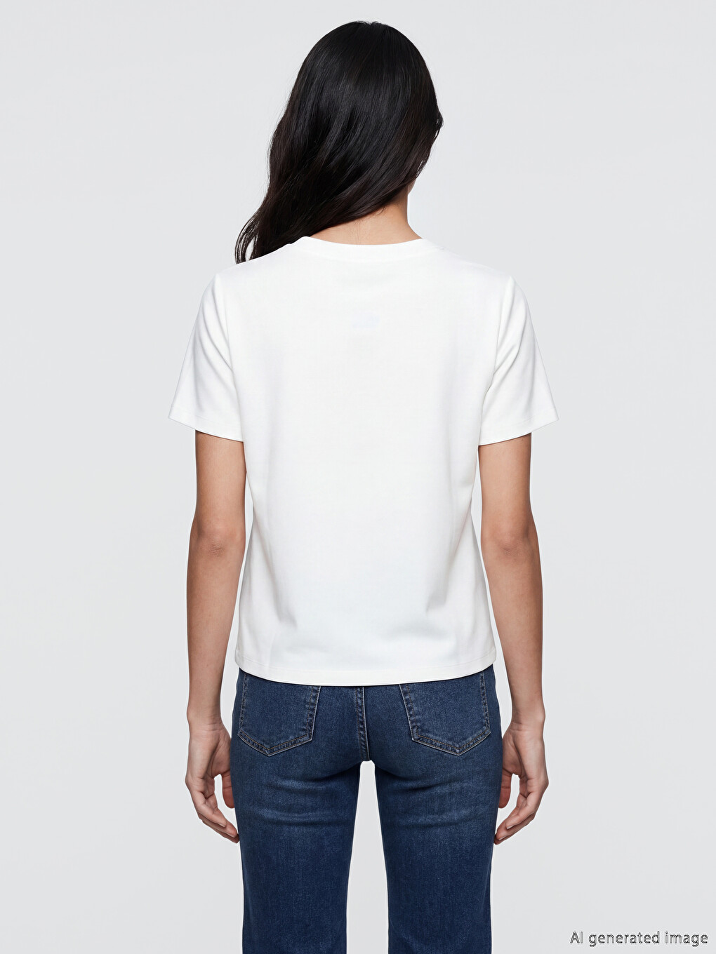 Pocket Detailed %100 Cotton Women's T-shirt-2