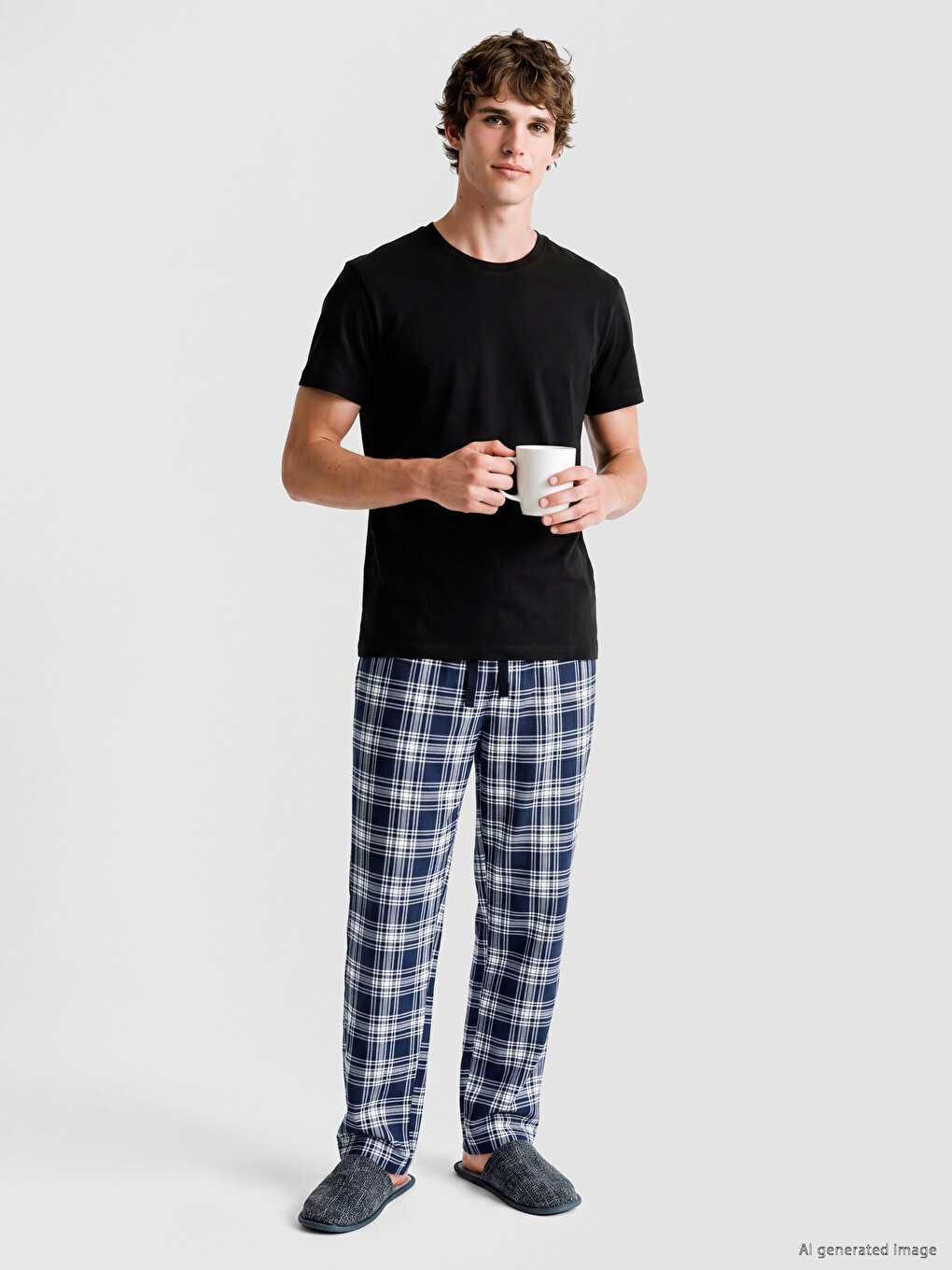 Regular Fit Plaid Men's Pyjamas Bottoms