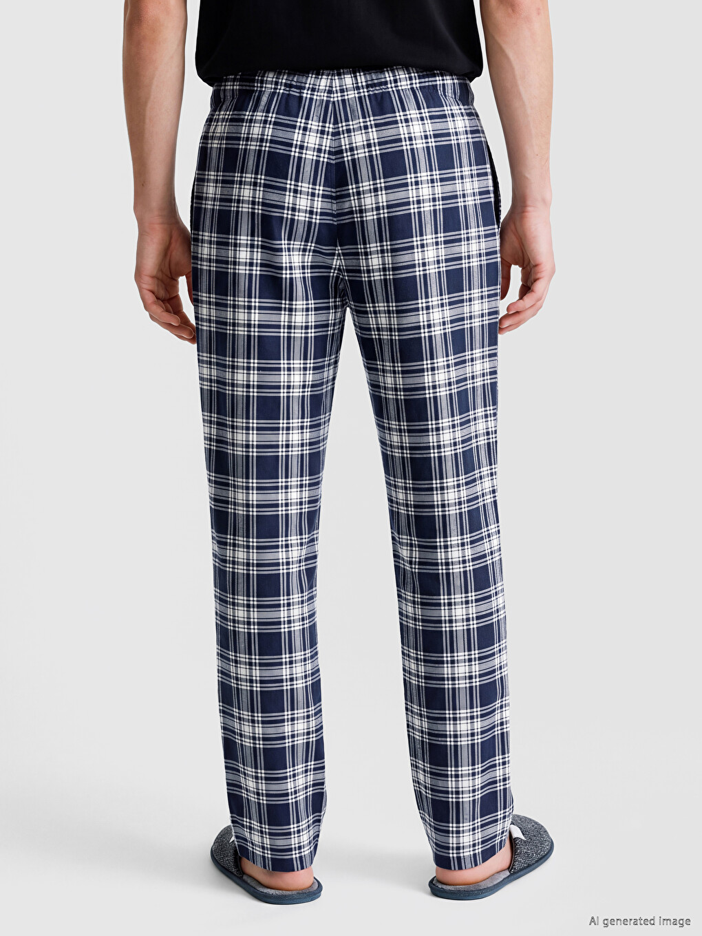 Regular Fit Plaid Men's Pyjamas Bottoms-3