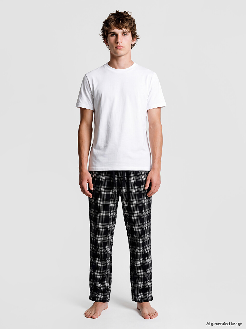 Regular Fit Plaid Men's Pyjamas Bottoms