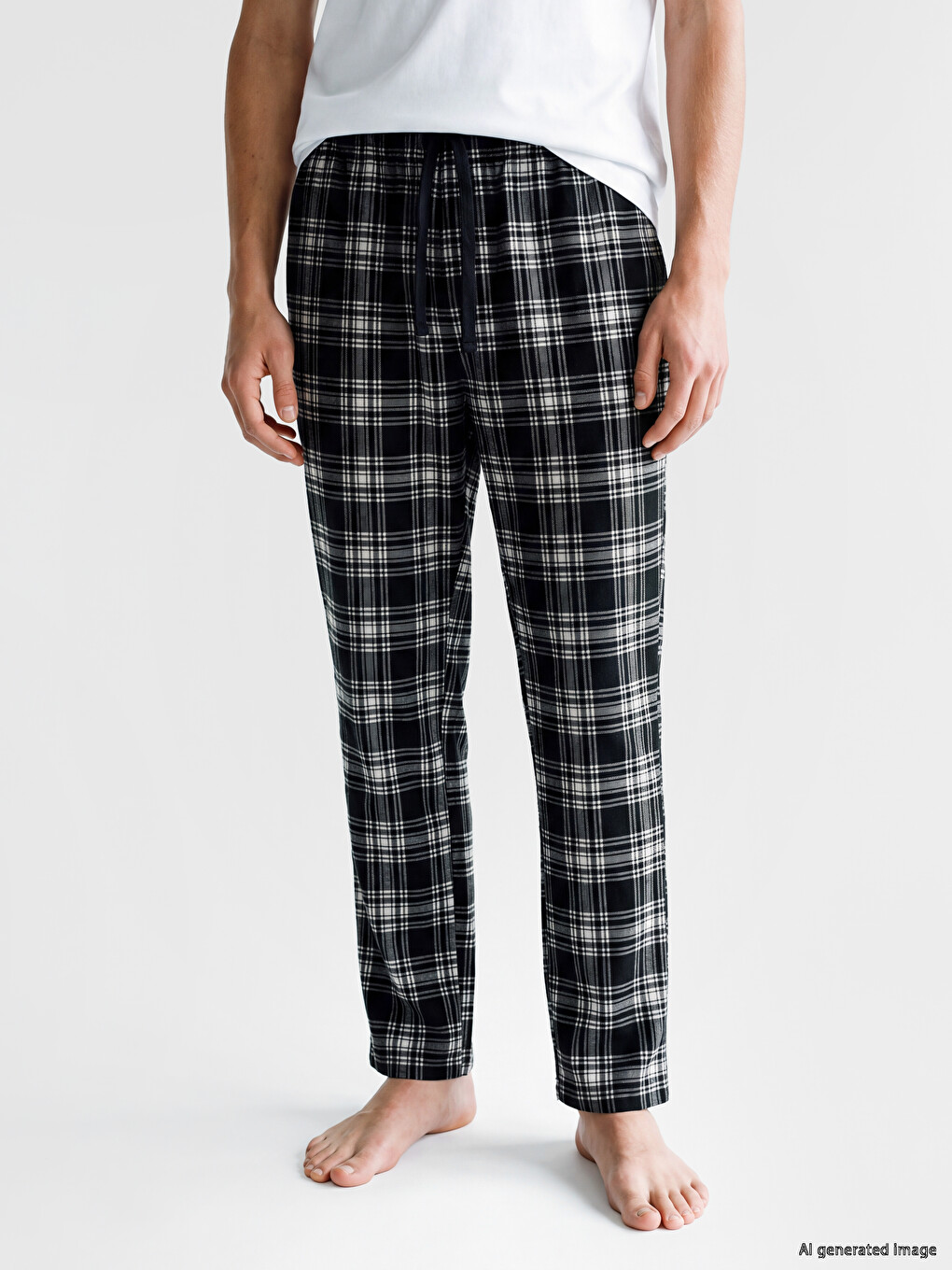 Regular Fit Plaid Men's Pyjamas Bottoms-1