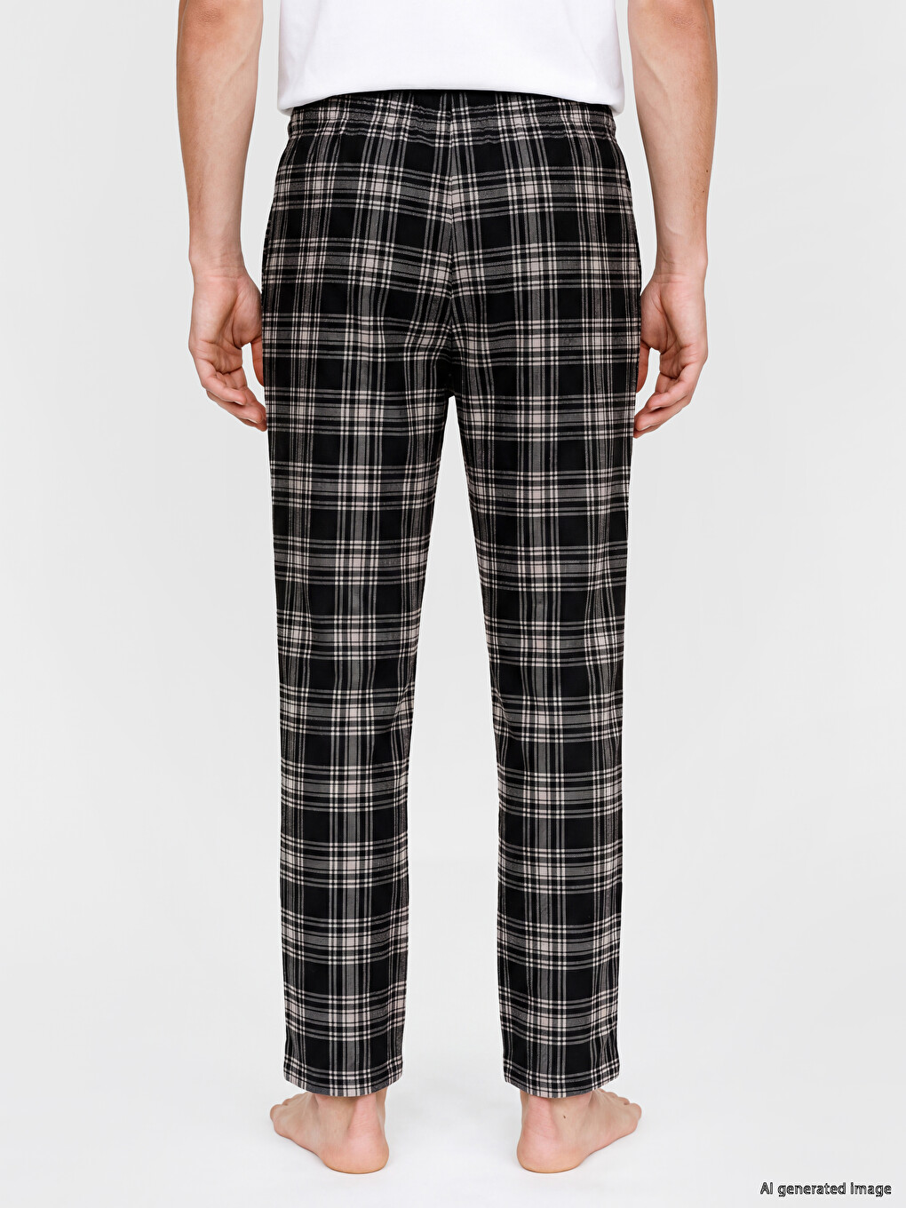 Regular Fit Plaid Men's Pyjamas Bottoms-3