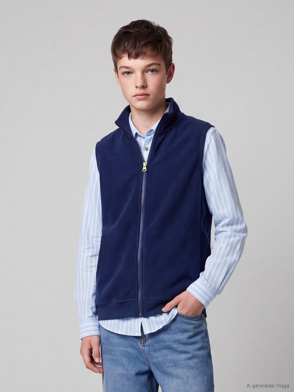  Mock Neck Boys' Polar Gilet