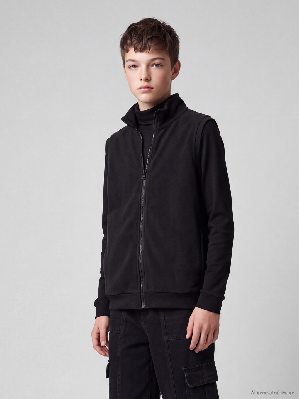 Mock Neck Boys' Polar Gilet
